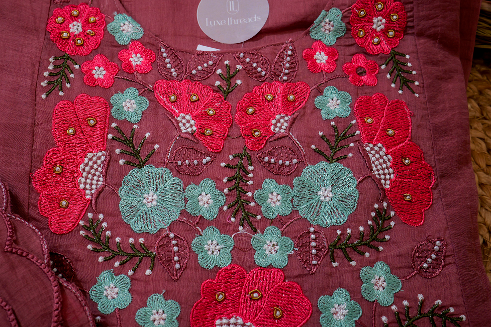 Mul-Chanderi 3 Piece Salwar Set