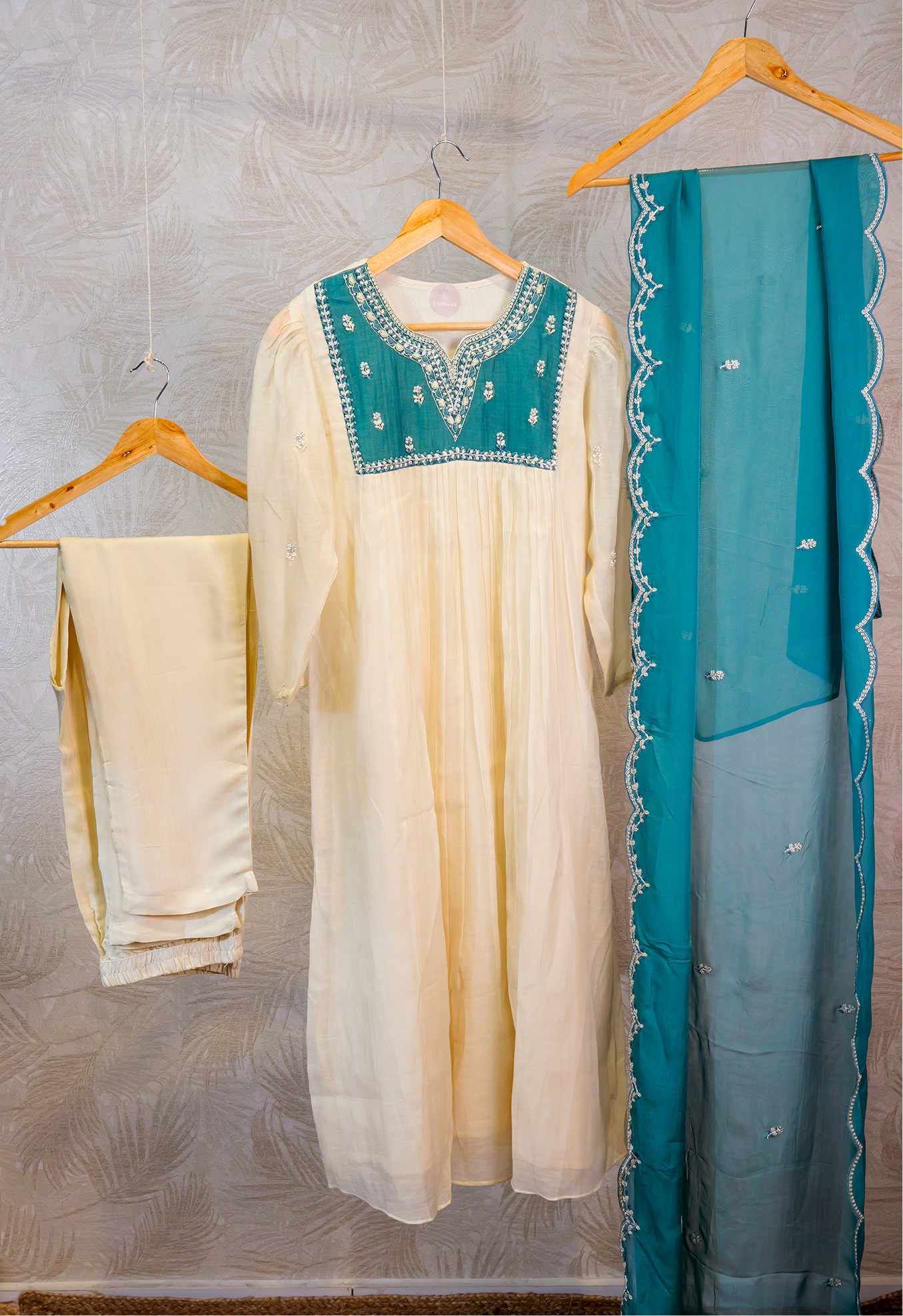 Chanderi Silk Party Wear 3 Piece Salwar Set