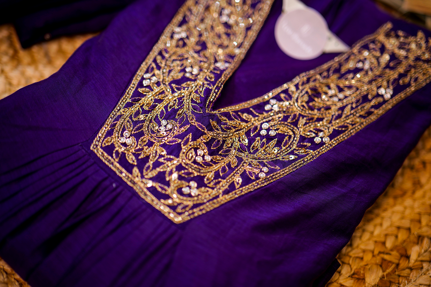 V -Neck  silk 3 Piece Salwar Set