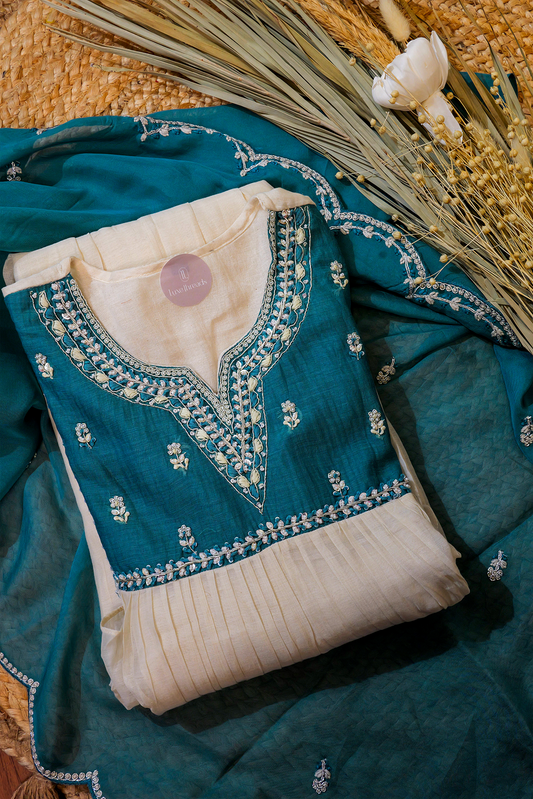 Chanderi Silk Party Wear 3 Piece Salwar Set