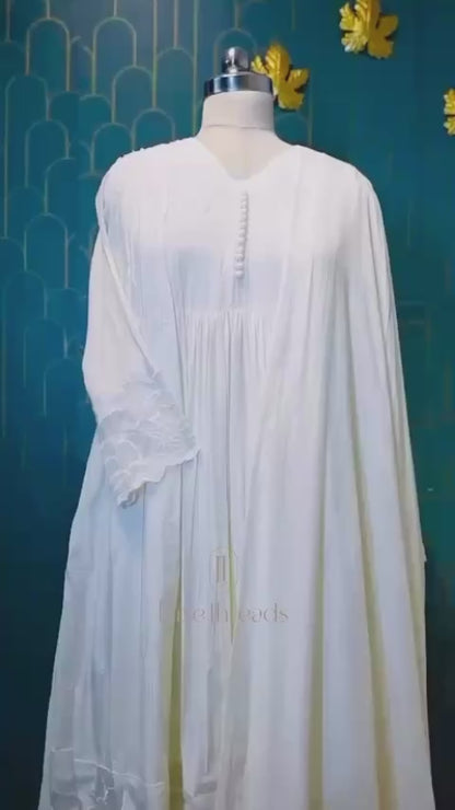 Muslin Silk Appliqué Worked Salwar Set